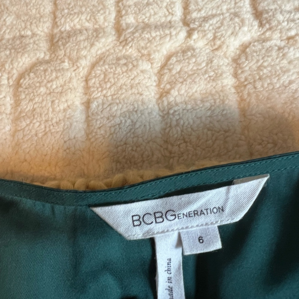 BCBGeneration Green Satin Jumpsuit
